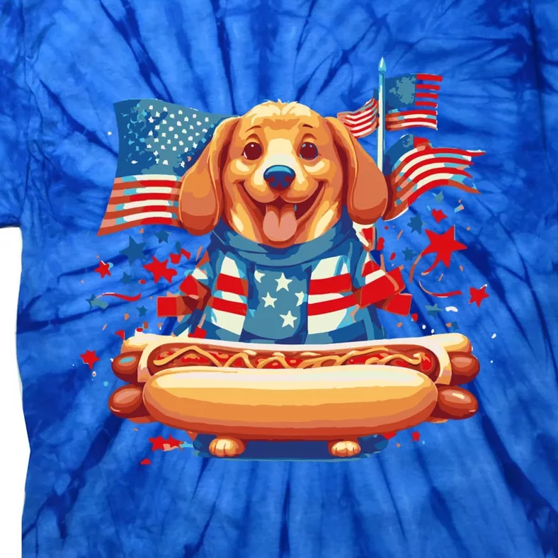 Hot Dog Sausages Frank Day Merican Sarcastic Food Animal Meaningful Gift Tie-Dye T-Shirt