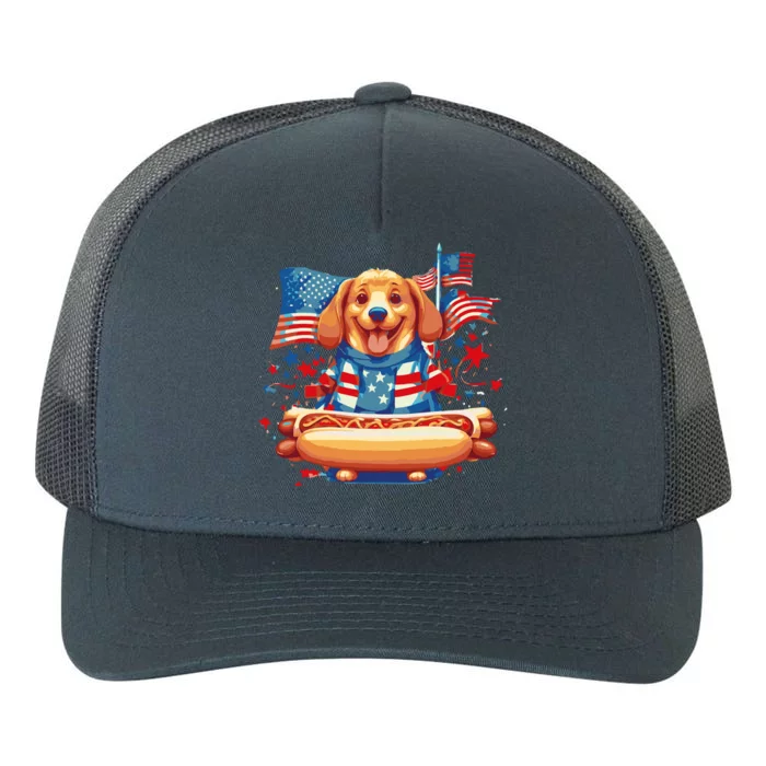 Hot Dog Sausages Frank Day Merican Sarcastic Food Animal Meaningful Gift Yupoong Adult 5-Panel Trucker Hat