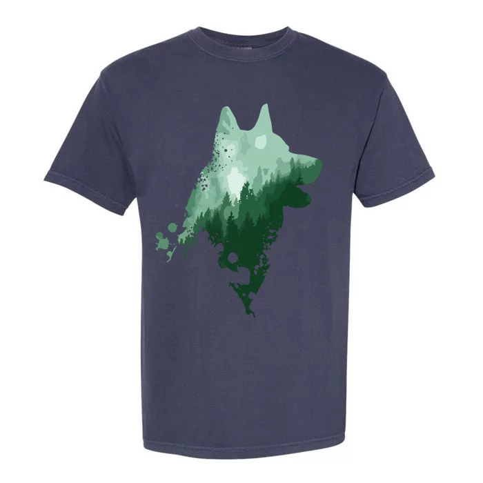 Husky Dog Silhouette American Husky Siberian Husky Garment-Dyed Heavyweight T-Shirt