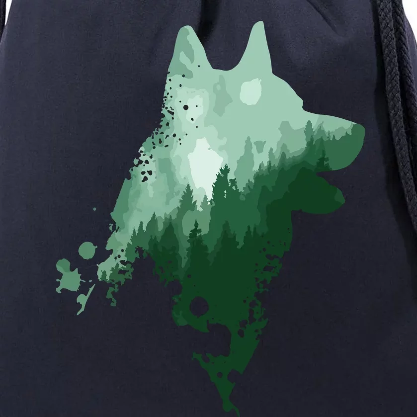 Husky Dog Silhouette American Husky Siberian Husky Drawstring Bag