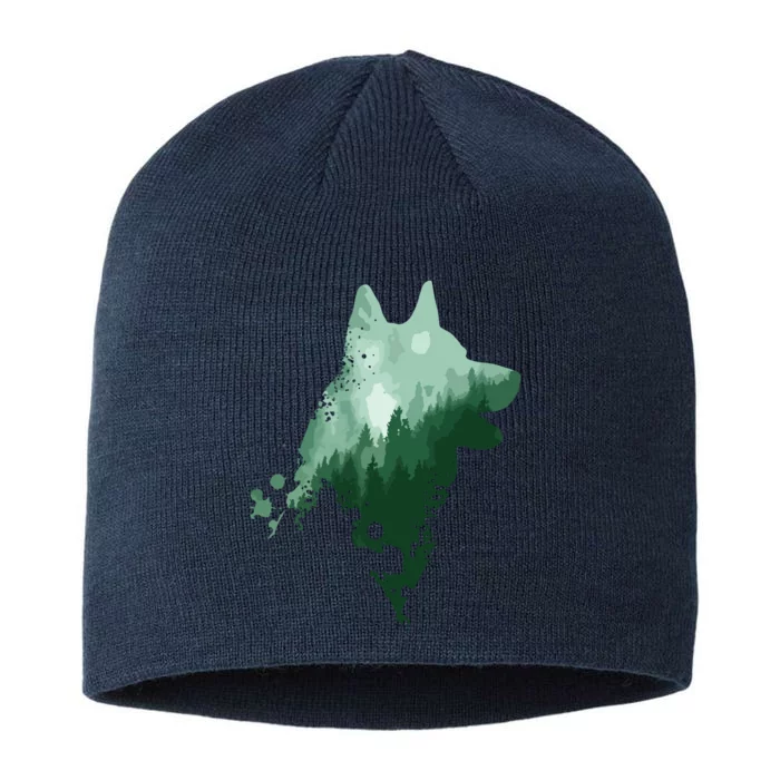 Husky Dog Silhouette American Husky Siberian Husky 8 1/2in Sustainable Knit Beanie