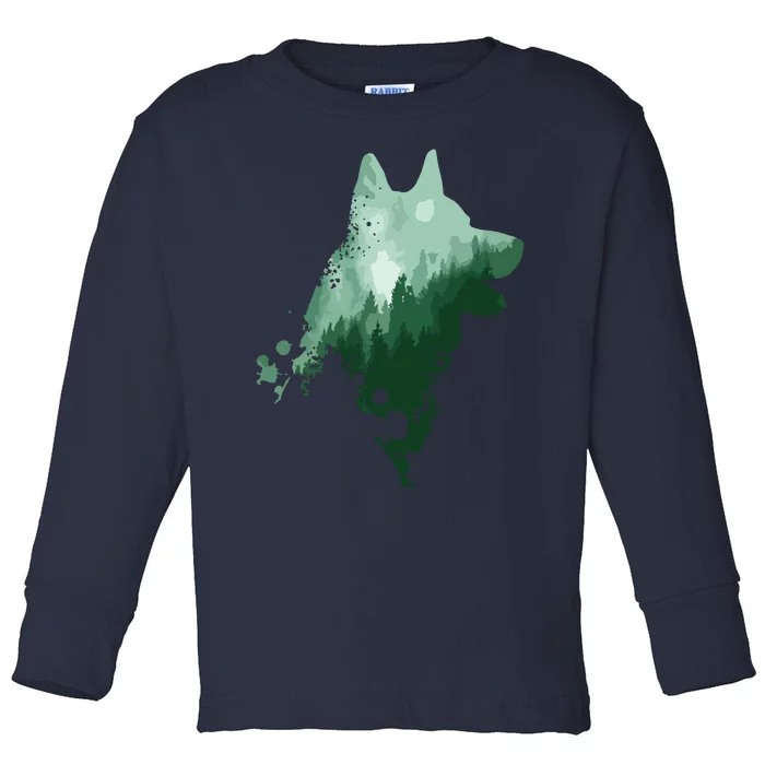 Husky Dog Silhouette American Husky Siberian Husky Toddler Long Sleeve Shirt