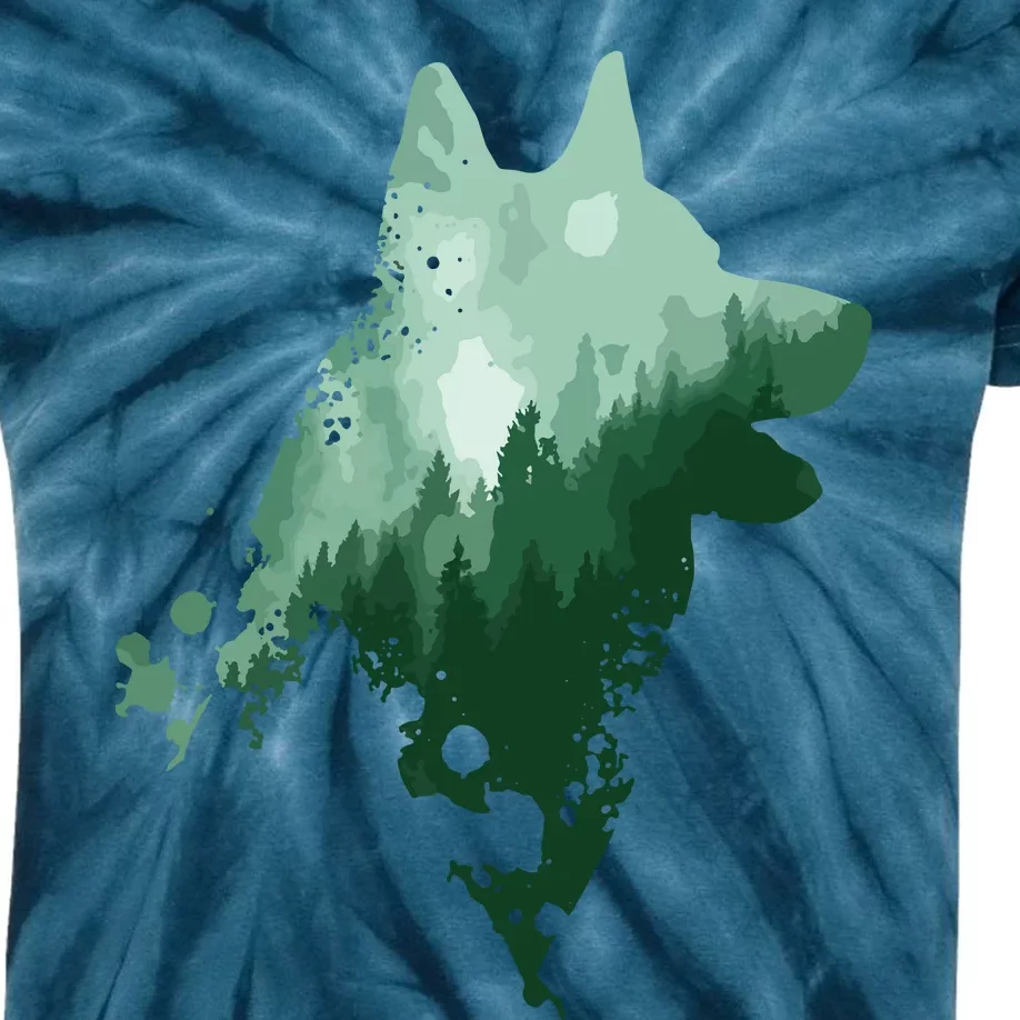 Husky Dog Silhouette American Husky Siberian Husky Kids Tie-Dye T-Shirt