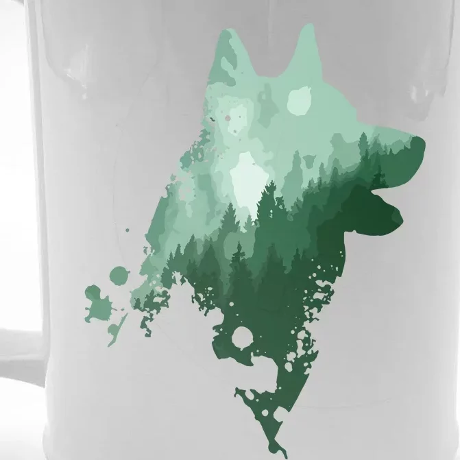 Husky Dog Silhouette American Husky Siberian Husky Front & Back Beer Stein