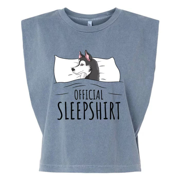 Husky Dog Sleep Funny Garment-Dyed Women's Muscle Tee