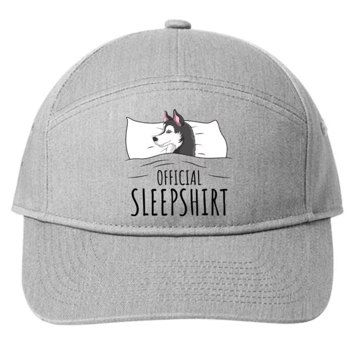 Husky Dog Sleep Funny 7-Panel Snapback Hat