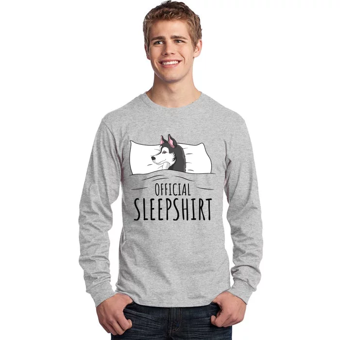 Husky Dog Sleep Funny Tall Long Sleeve T-Shirt