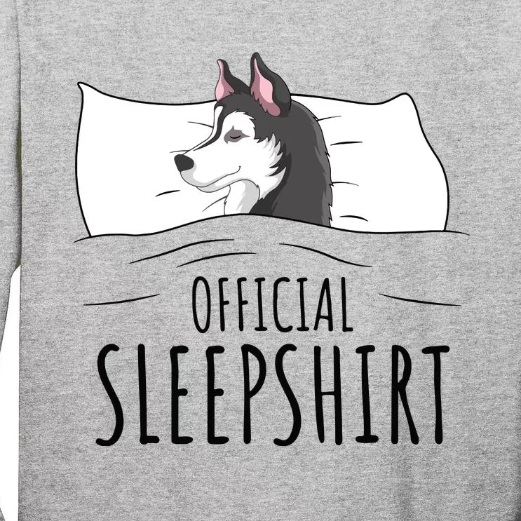 Husky Dog Sleep Funny Tall Long Sleeve T-Shirt