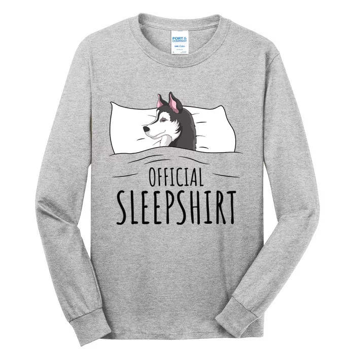 Husky Dog Sleep Funny Tall Long Sleeve T-Shirt