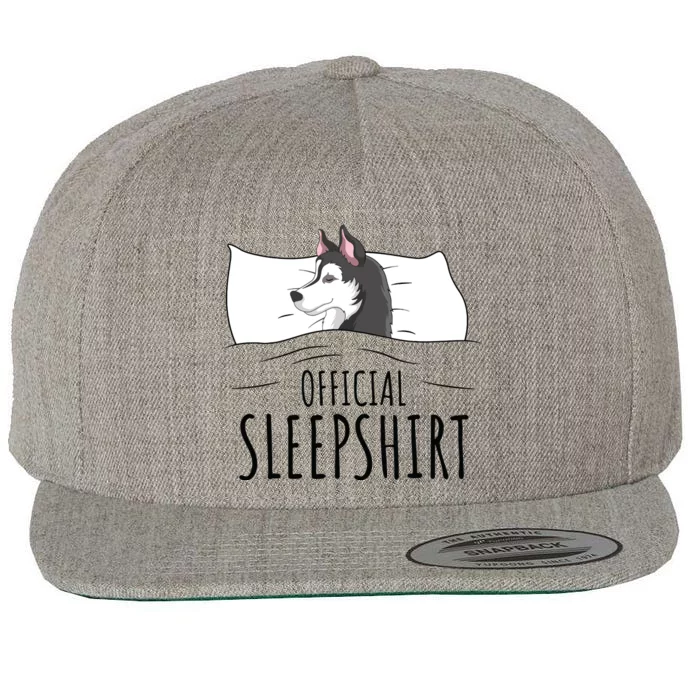 Husky Dog Sleep Funny Wool Snapback Cap