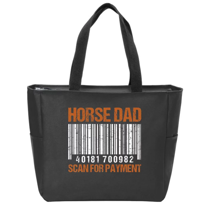 Horse Dad Scan For Payment Zip Tote Bag