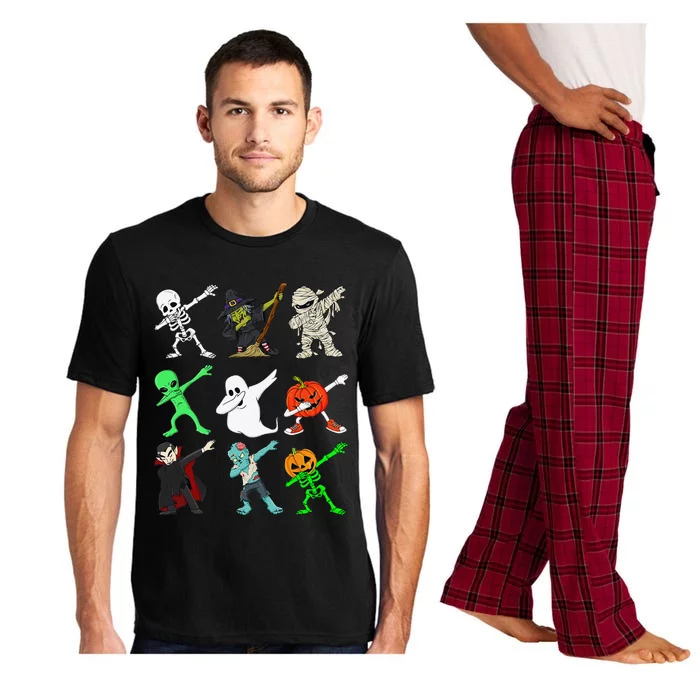 Halloween Dabbing Skeleton Witch And Monsters Pajama Set