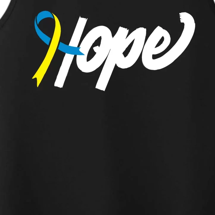 Hope Down Syndrome Awareness Ribbon Performance Tank