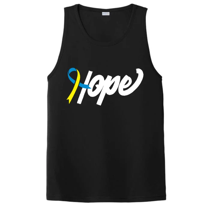 Hope Down Syndrome Awareness Ribbon Performance Tank