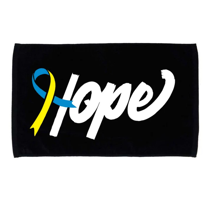 Hope Down Syndrome Awareness Ribbon Microfiber Hand Towel