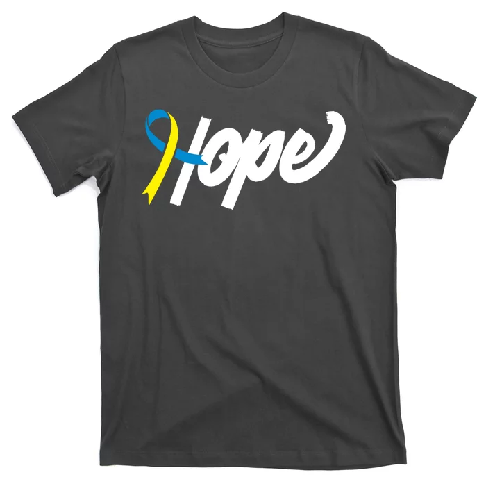 Hope Down Syndrome Awareness Ribbon T-Shirt