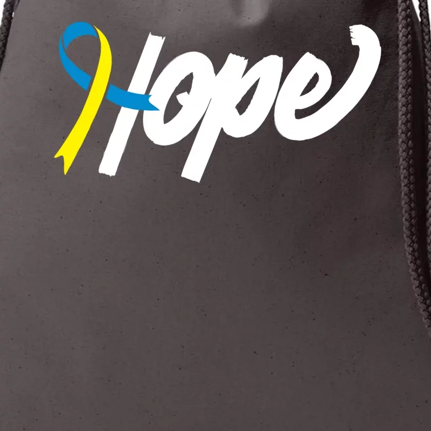 Hope Down Syndrome Awareness Ribbon Drawstring Bag