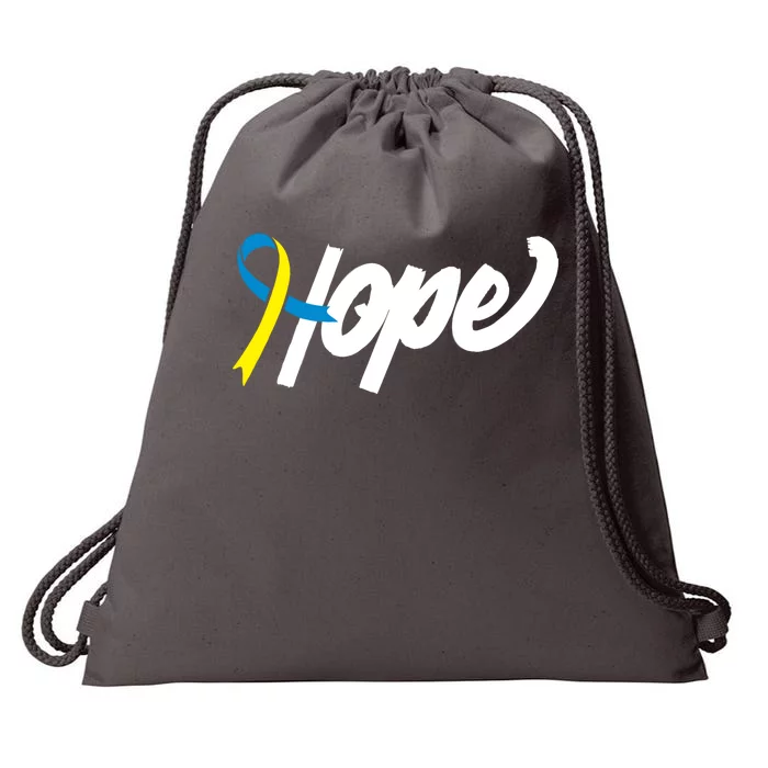 Hope Down Syndrome Awareness Ribbon Drawstring Bag