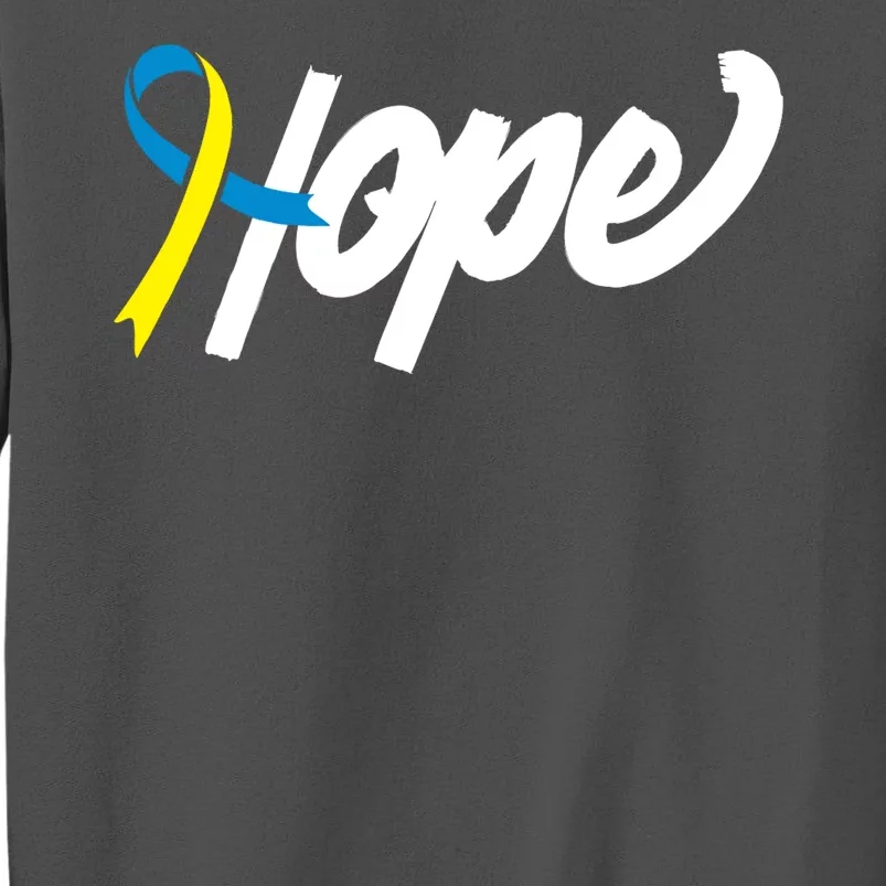 Hope Down Syndrome Awareness Ribbon Tall Sweatshirt