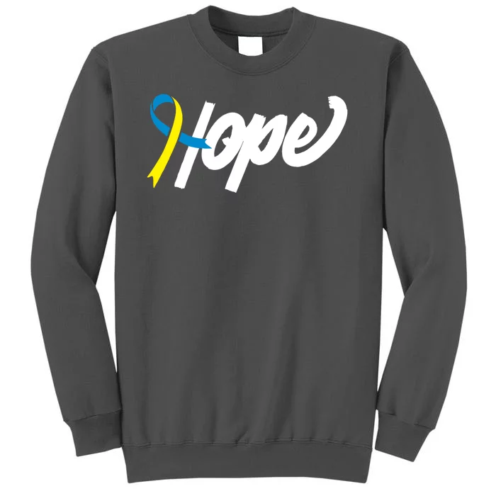 Hope Down Syndrome Awareness Ribbon Tall Sweatshirt