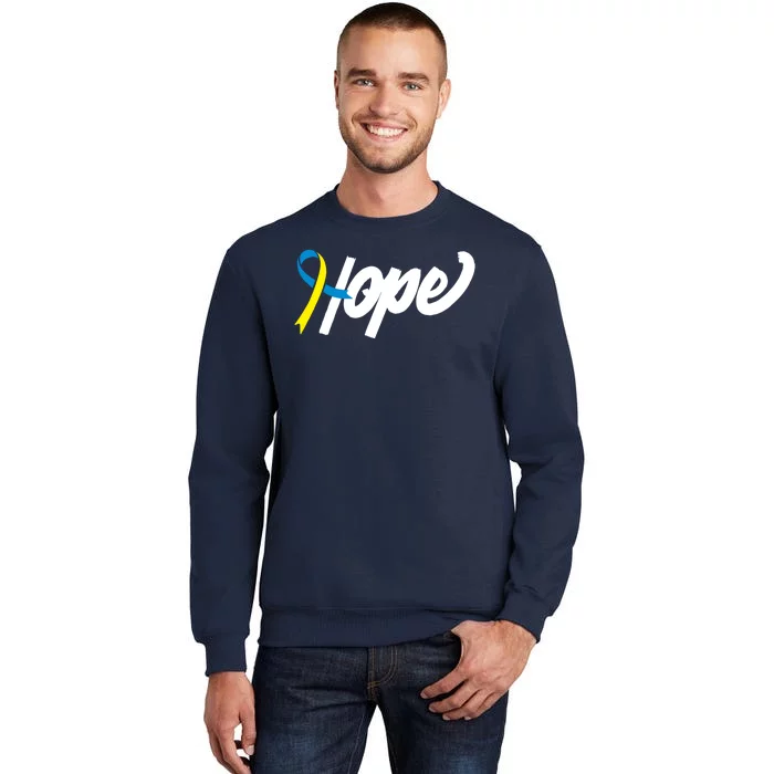 Hope Down Syndrome Awareness Ribbon Sweatshirt