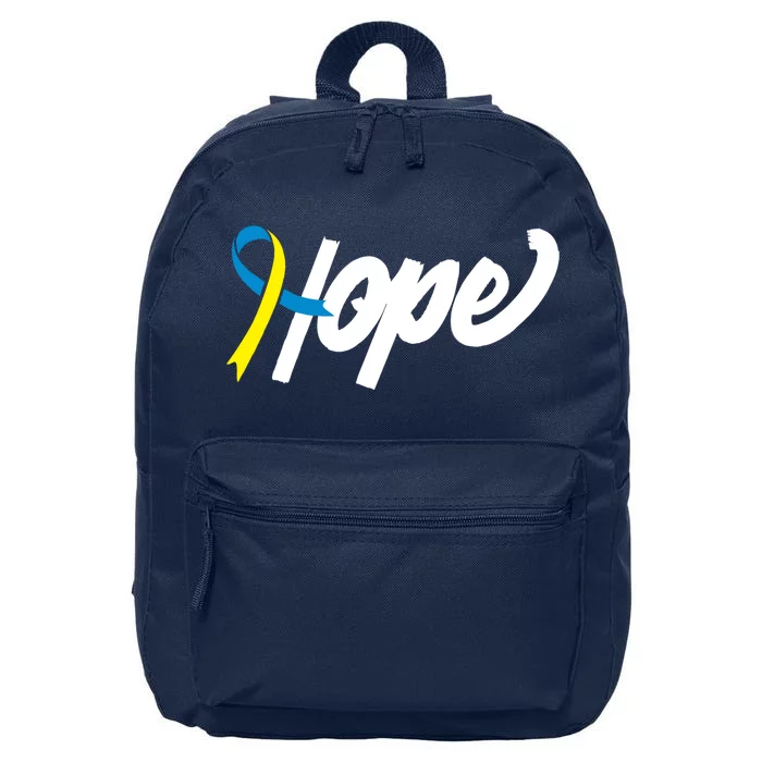 Hope Down Syndrome Awareness Ribbon 16 in Basic Backpack