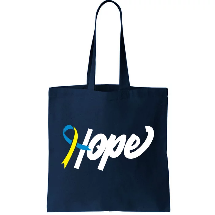 Hope Down Syndrome Awareness Ribbon Tote Bag