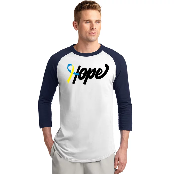 Hope Down Syndrome Awareness Ribbon Baseball Sleeve Shirt