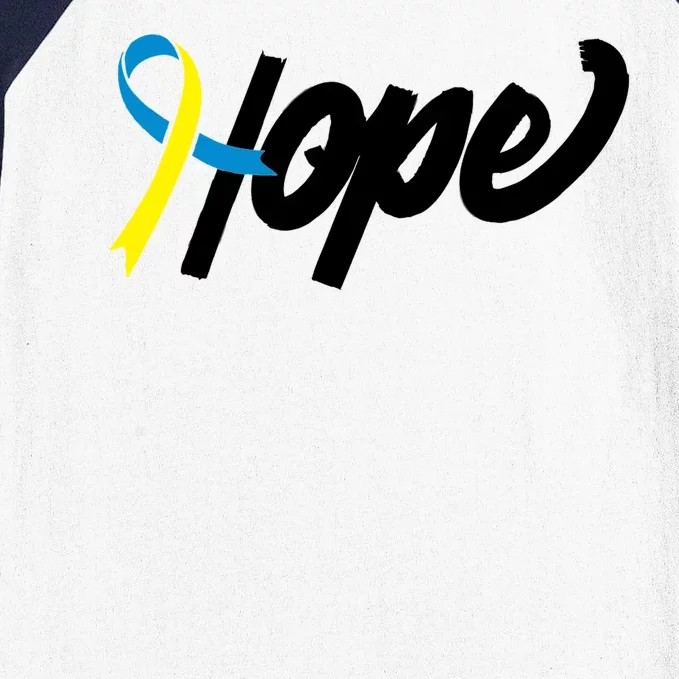 Hope Down Syndrome Awareness Ribbon Baseball Sleeve Shirt