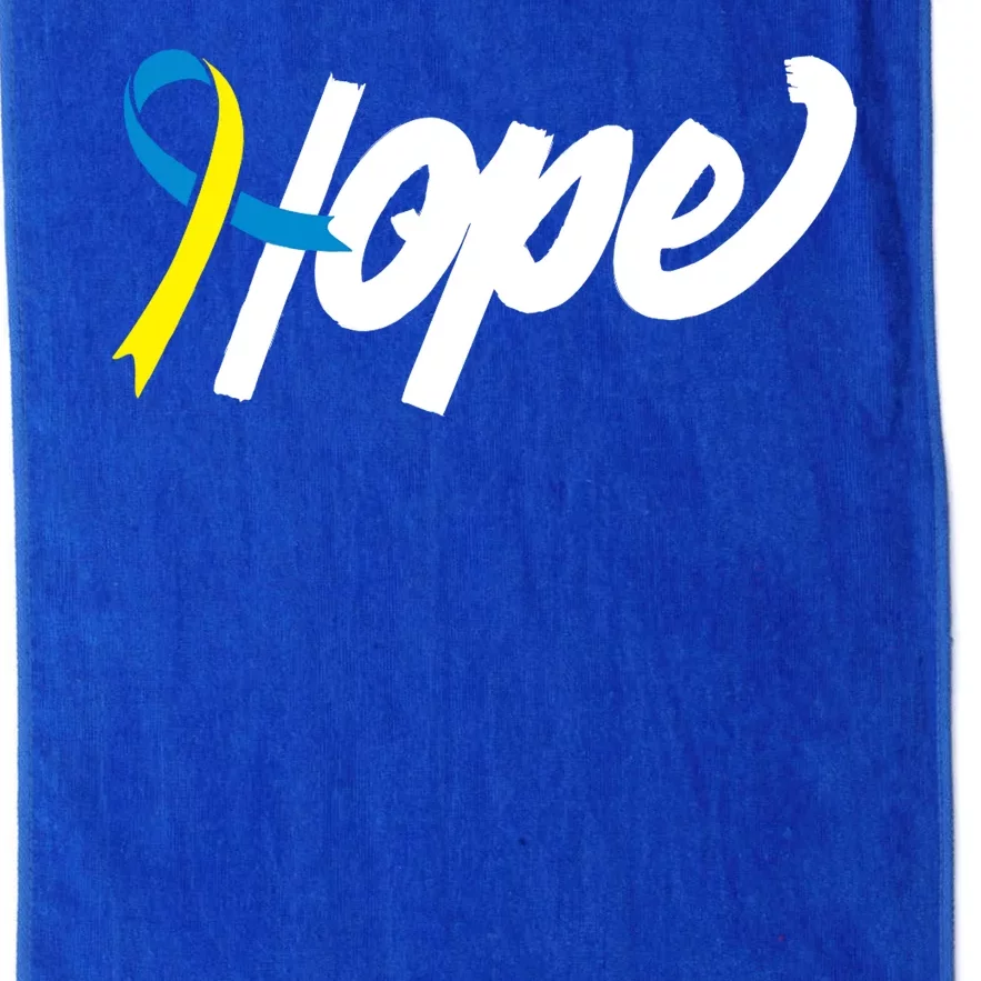 Hope Down Syndrome Awareness Ribbon Platinum Collection Golf Towel