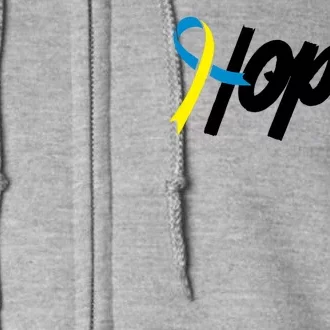 Hope Down Syndrome Awareness Ribbon Full Zip Hoodie