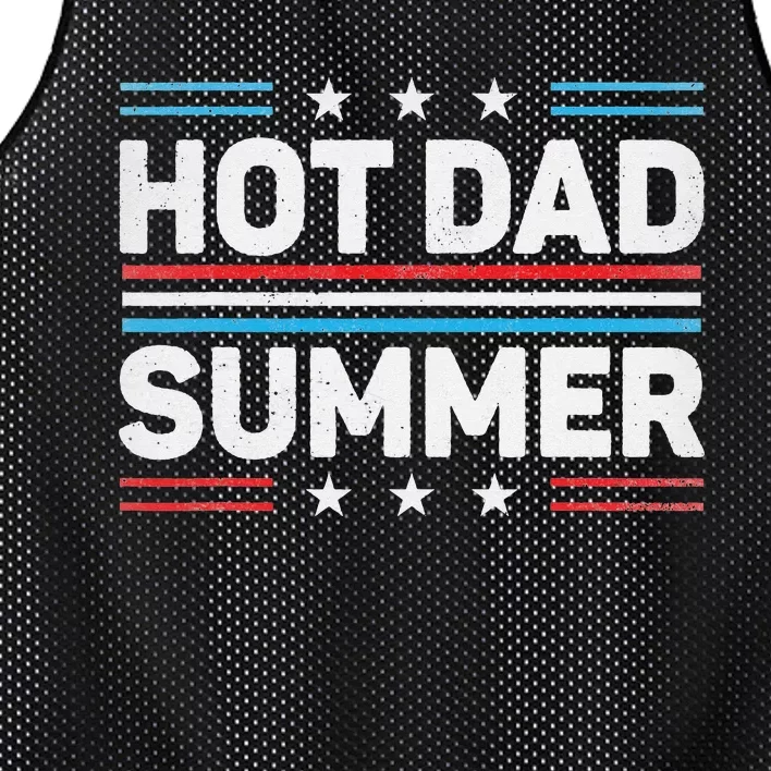 Hot Dad Summer Father's Day 4th July Summertime Vacation Mesh Reversible Basketball Jersey Tank