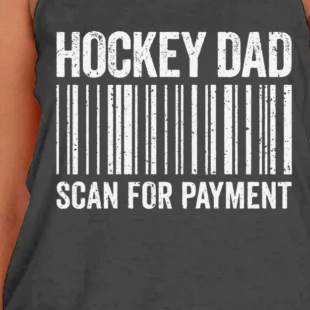 Hockey Dad Scan For Payment Hockey Lover Daddy Women's Knotted Racerback Tank