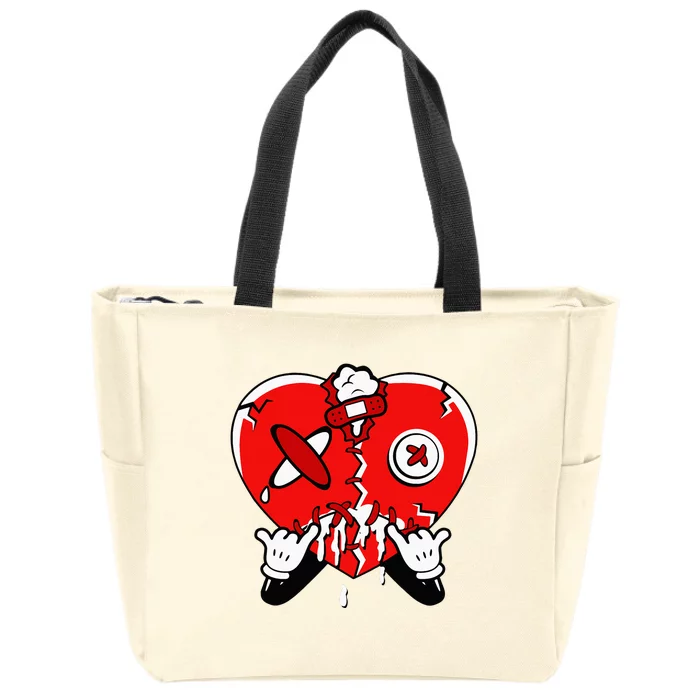 Heart Dripping Streetwear Chile Red 9s Matching Zip Tote Bag