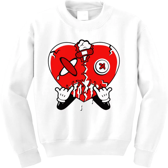 Heart Dripping Streetwear Chile Red 9s Matching Kids Sweatshirt