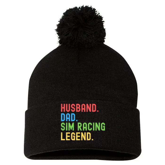 Husband Dad Sim Racing Legend Racing Sim Esport Sim Racer Sim Racing Cockpit Pom Pom 12in Knit Beanie