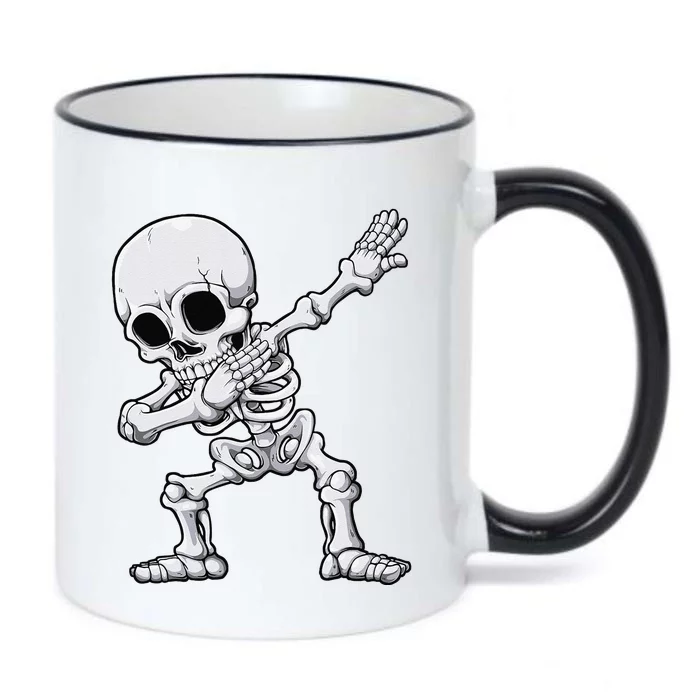 Halloween Dabbing Skeleton Skull Rib Cage Dab Dance Black Color Changing Mug