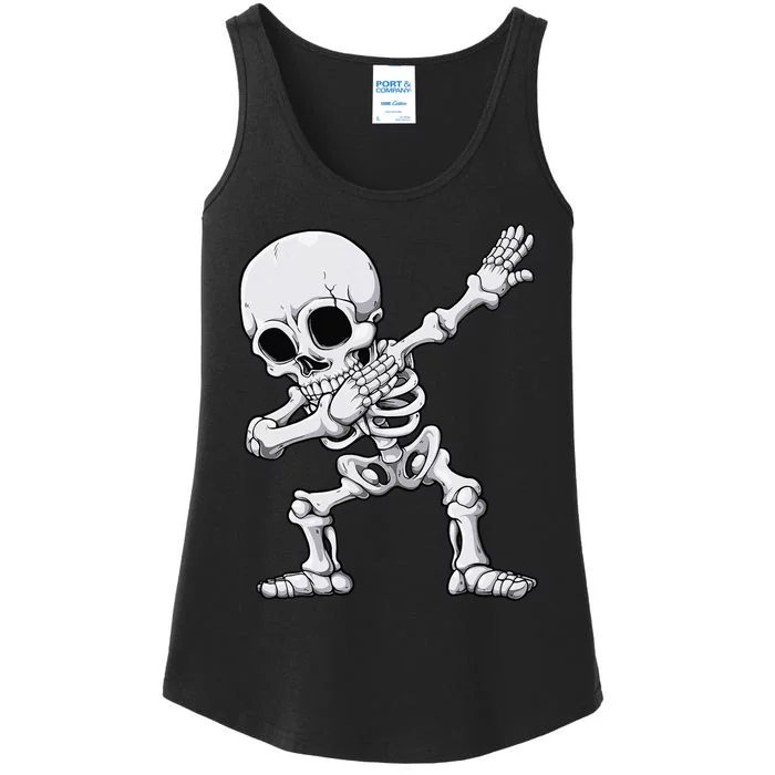 Halloween Dabbing Skeleton Skull Rib Cage Dab Dance Ladies Essential Tank