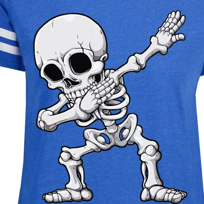 Halloween Dabbing Skeleton Skull Rib Cage Dab Dance Enza Ladies Jersey Football T-Shirt