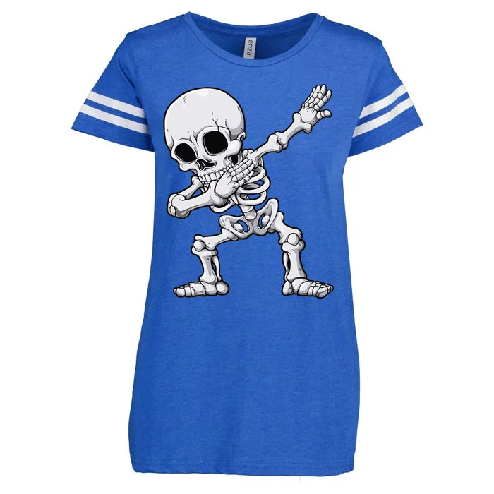 Halloween Dabbing Skeleton Skull Rib Cage Dab Dance Enza Ladies Jersey Football T-Shirt