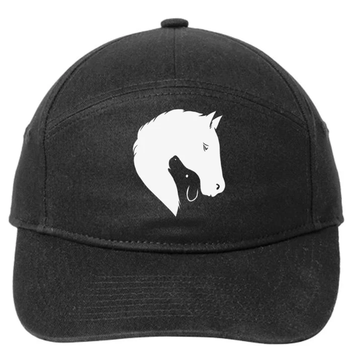 Horse Dog Silhouette Funny Equine Canine 7-Panel Snapback Hat