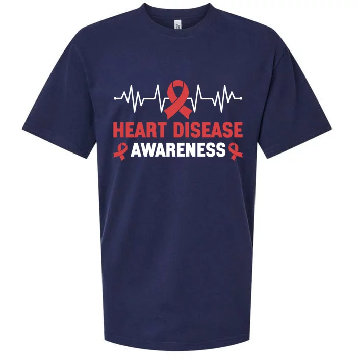 Heart Disease Support Heart Disease Awareness Cute Gift Sueded Cloud Jersey T-Shirt