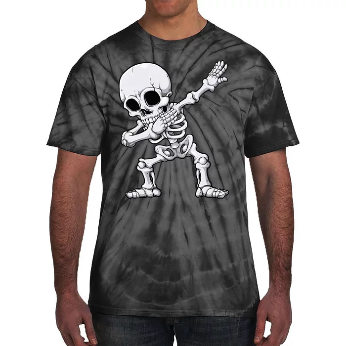 Halloween Dabbing Skeleton Skull Rib Cage Dab Dance Tie-Dye T-Shirt