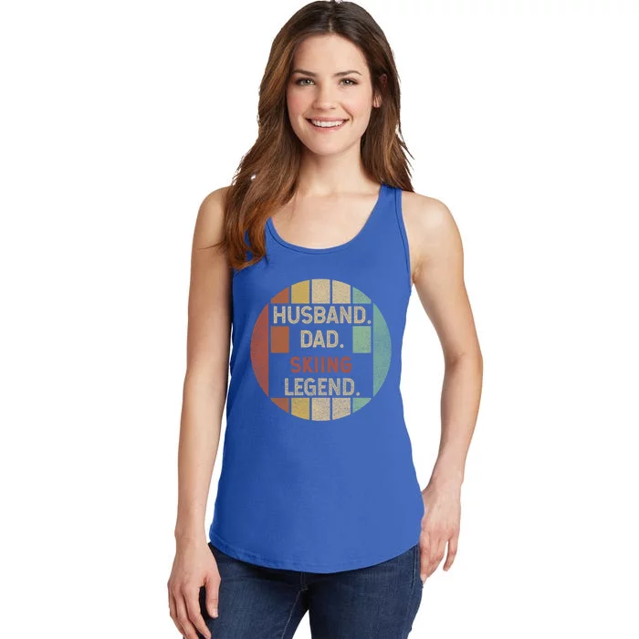 Husband Dad Skiing Legend Vintage Fathers Day Cute Gift Ladies Essential Tank