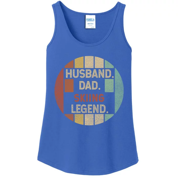 Husband Dad Skiing Legend Vintage Fathers Day Cute Gift Ladies Essential Tank