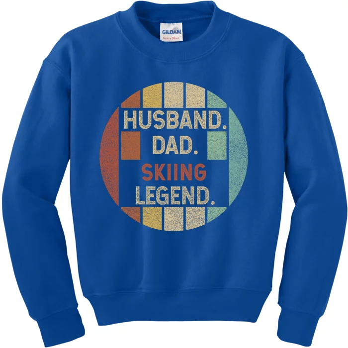 Husband Dad Skiing Legend Vintage Fathers Day Cute Gift Kids Sweatshirt