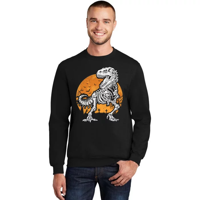 Halloween Dinosaur Skeleton T Rex Scary Moon Sweat Sweatshirt