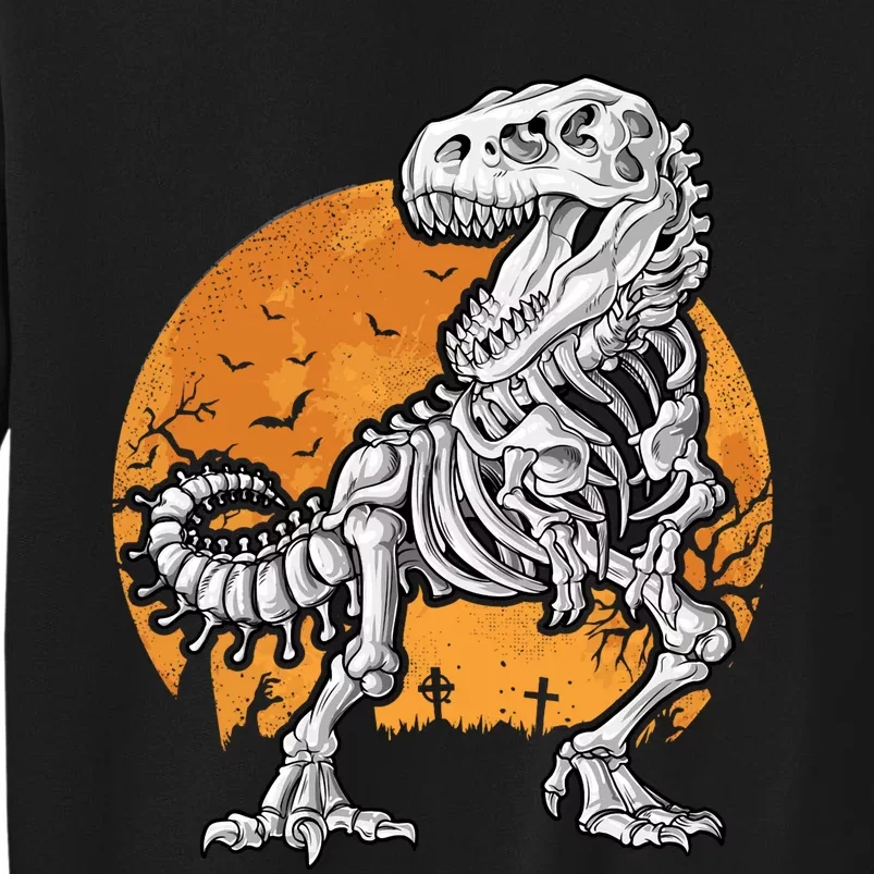 Halloween Dinosaur Skeleton T Rex Scary Moon Sweat Sweatshirt