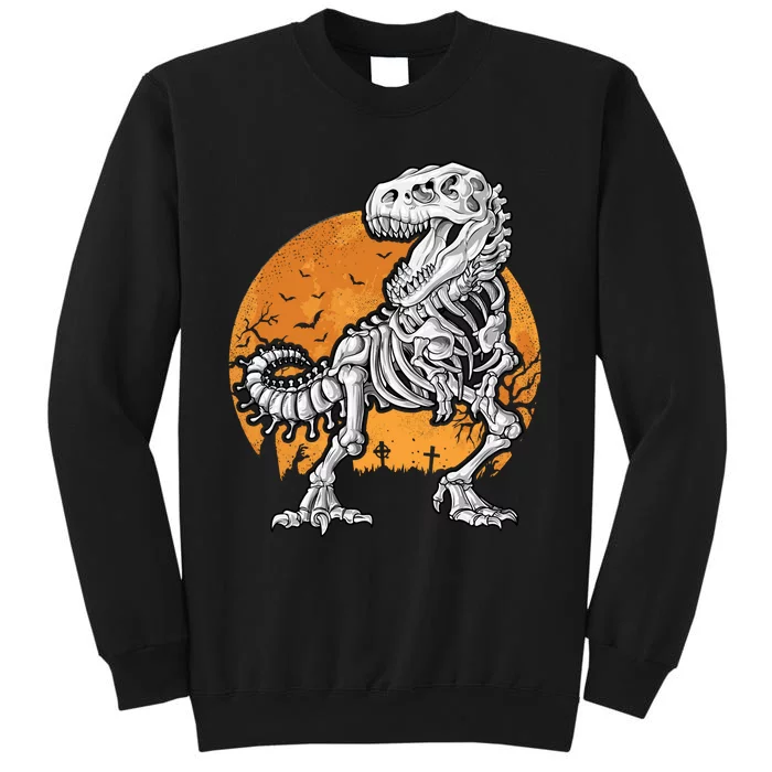 Halloween Dinosaur Skeleton T Rex Scary Moon Sweat Sweatshirt