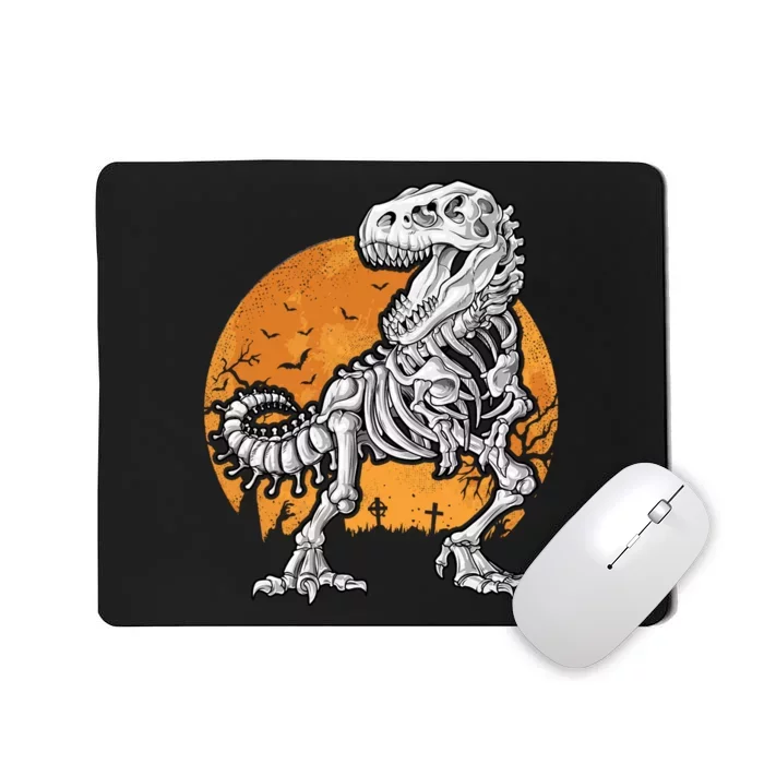 Halloween Dinosaur Skeleton T Rex Scary Moon Sweat Mousepad